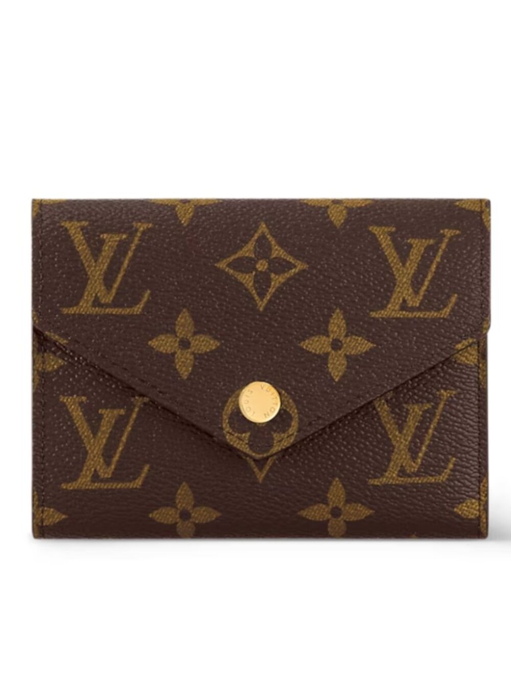 Louis Vuitton Victorine Wallet Brown Monogram Compact Snap Designer Luxurious